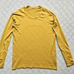 lululemon Swiftly Tech Long-Sleeve Shirt 2.0 Hip Length Mustard Yellow Sz 12/14